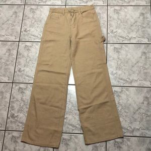 High waist caqui wide leg jeans